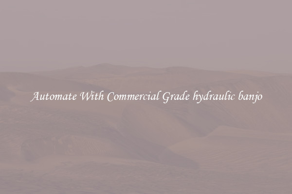 Automate With Commercial Grade hydraulic banjo