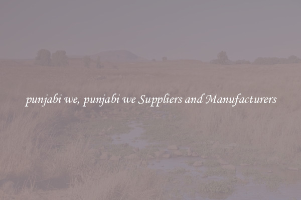 punjabi we, punjabi we Suppliers and Manufacturers