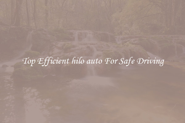 Top Efficient hilo auto For Safe Driving