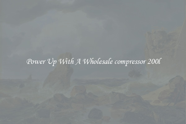 Power Up With A Wholesale compressor 200l