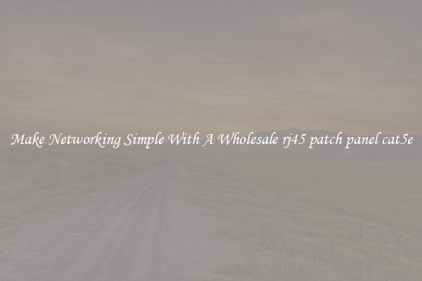 Make Networking Simple With A Wholesale rj45 patch panel cat5e