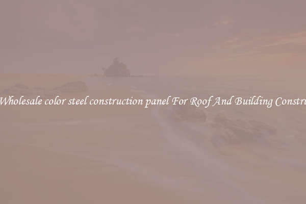Buy Wholesale color steel construction panel For Roof And Building Construction