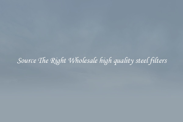 Source The Right Wholesale high quality steel filters