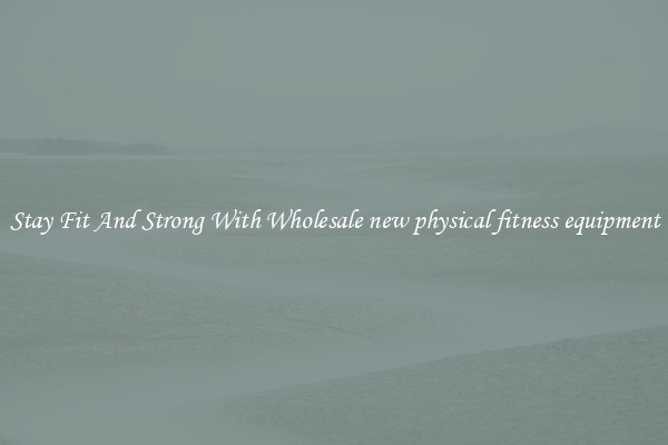 Stay Fit And Strong With Wholesale new physical fitness equipment