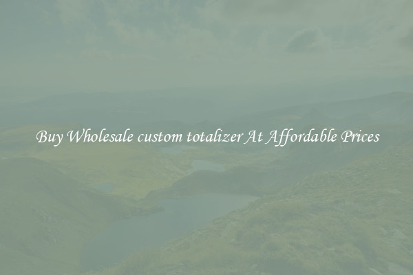 Buy Wholesale custom totalizer At Affordable Prices